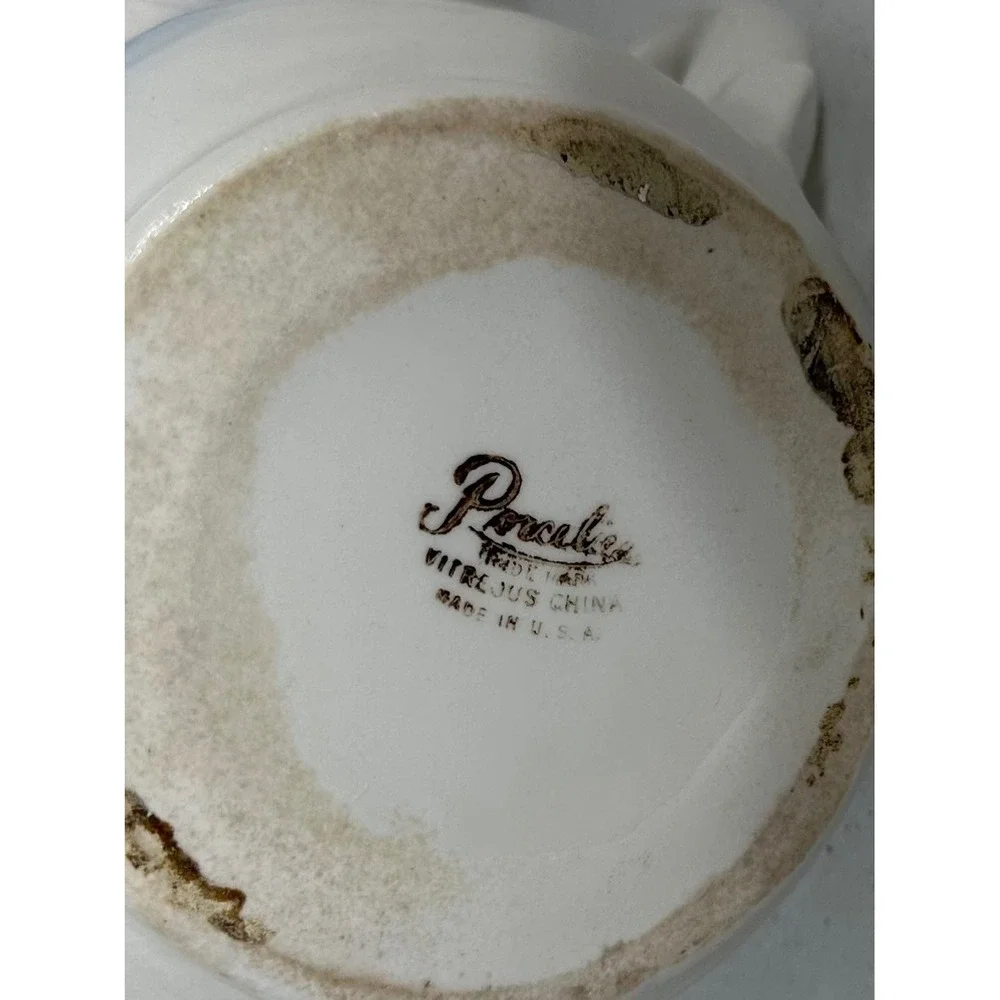 Porcelier‎ Vintage Porcelain Teapot Sailboat Nautical Beach Coastal Made in USA